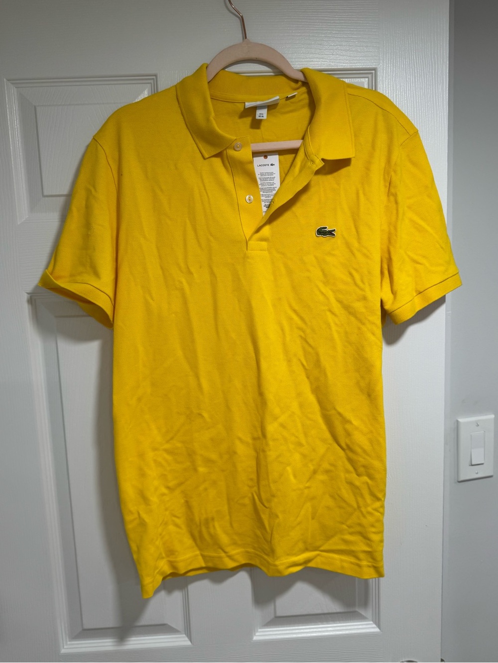 Lacoste Men’s Bright Yellow Polo with Signature Croc